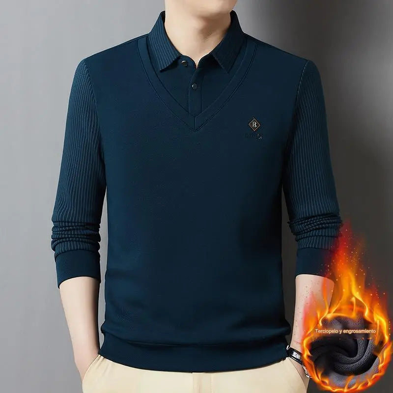 🔥【M-4XL】Conjunto masculino premium de caxemira, duas peças, quente e aconchegante.