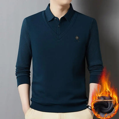 🔥【M-4XL】Conjunto masculino premium de caxemira, duas peças, quente e aconchegante.
