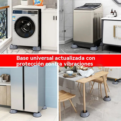 Base universal antiderrapante, antivibração e silenciosa para absorção de impactos em máquinas de lavar roupa.