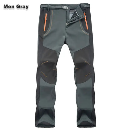 【💥Alta qualidade】【S-5XL】Calças de caminhada para homem, macias, impermeáveis, à prova de vento, respiráveis, quentes e grossas, feitas de lã para desportos ao ar livre.