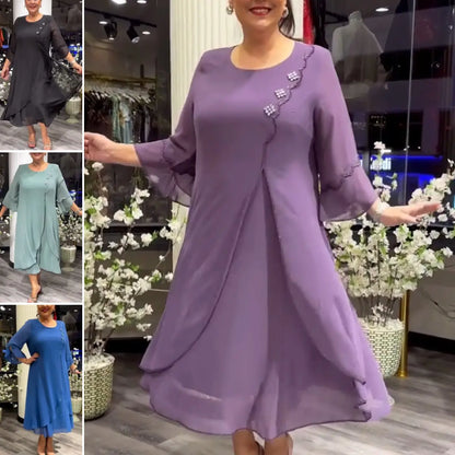 【S-5XL】❤️Vestidos de chiffon de alta qualidade, lançamento de 2025