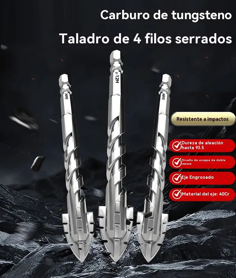 🥇【3+4+5+6+8+10+12+14+16mm】Broca excêntrica de aço tungsténio superduro de sétima geração com bordo serrilhado