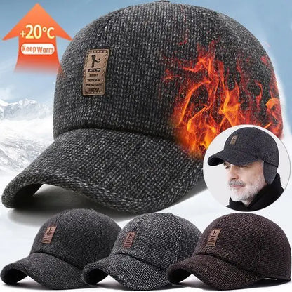 💥Novo boné de beisebol masculino quente com proteção para as orelhas