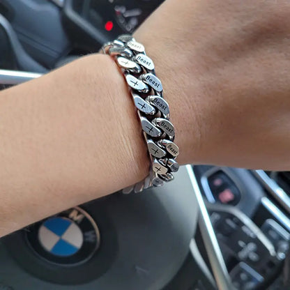 🔥Pulseira de contas torcidas prateada S925 para homem