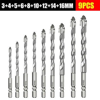 🥇【3+4+5+6+8+10+12+14+16mm】Broca excêntrica de aço tungsténio superduro de sétima geração com bordo serrilhado