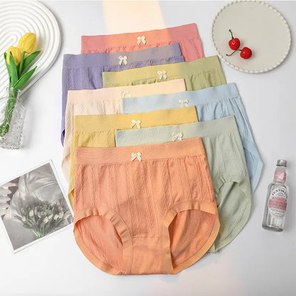 💘【Αγοράστε 8, λάβετε 8 δωρεάν】Γυναικεία εσώρουχα με ψηλή μέση και κορδόνια