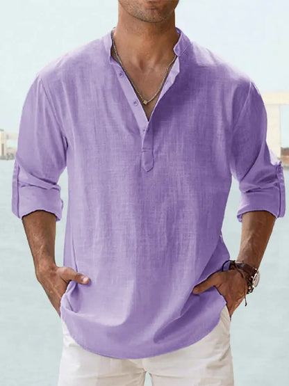 🔥【Acquista 1 e ricevi 1 gratis】【S-5XL】Camicia casual da uomo in cotone e lino a maniche lunghe