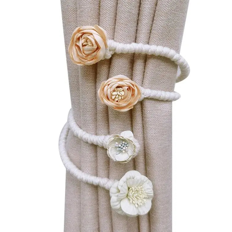 🎁Cordão para cortina com rosas (sem necessidade de furar)