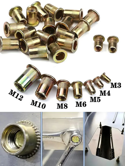 🛠️【220/440 pezzi】🔩Dadi in acciaio inossidabile, dadi zigrinati a testa piatta