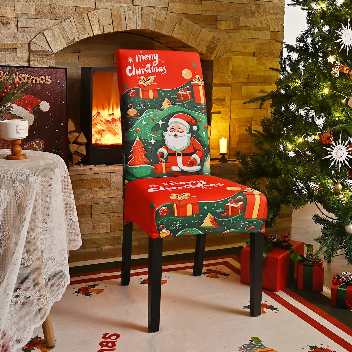 🎉Novas capas de cadeira elásticas estampadas para o Natal de 2025