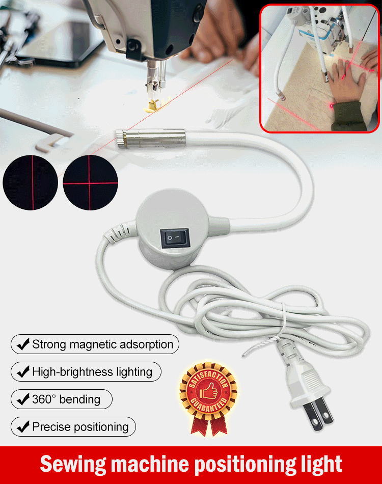 🧵✨Luz laser infravermelho magnético para posicionamento de máquinas de costura.