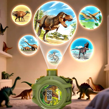 🦖Relógio de Projeção de Dinossauros para Crianças, 24 Projeções Dinâmicas + 🕰️Aprende a Ver as Horas