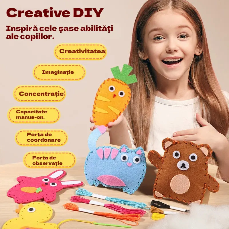 🧵Kit de costura faça-você-mesmo interessante para crianças