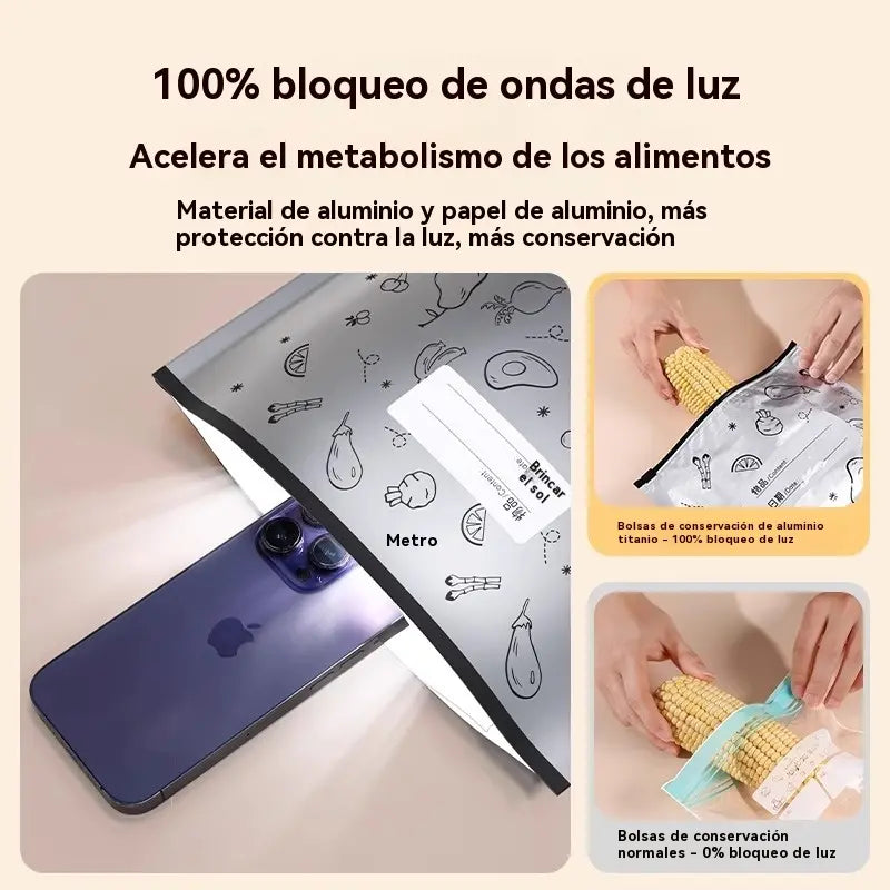🥩【30/60/90 peças】Sacos selados de papel de alumínio de grau alimentar com fecho para manter fresco para utilização em frigoríficos domésticos