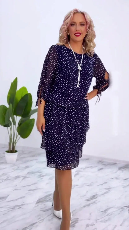 [S-5XL] Novo vestido elegante solto com bolinhas