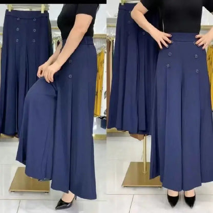 💖【M-5XL】Saia feminina moderna com drapeado, cintura subida e pernas largas