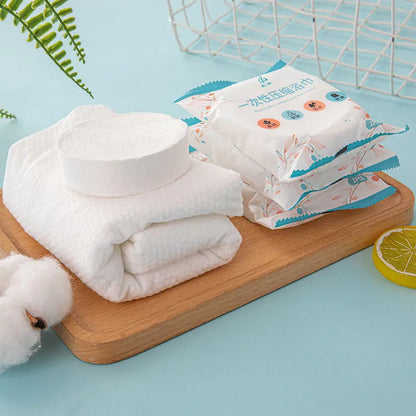 【14/28 pezzi】Asciugamani compressi monouso, asciugamani da viaggio portatili, asciugamani da bagno spessi bagnati e asciutti, accessori da viaggio