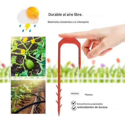 🍀【100/200 pezzi】🍃Forcella di fissaggio per striscia gocciolante, forcella di fissaggio per tessuto per tosaerba