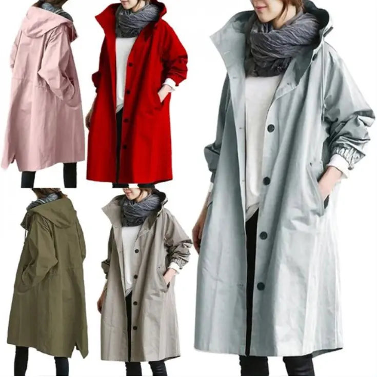 【Novos produtos para o outono e inverno】Casaco corta-vento casual de comprimento médio