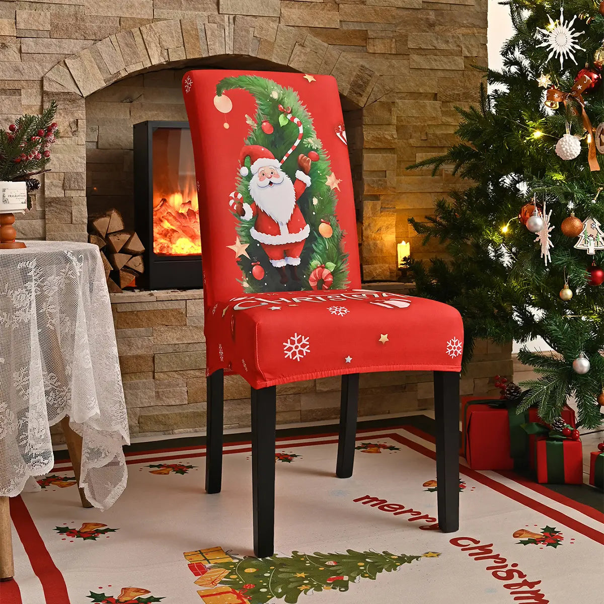 🎉Novas capas de cadeira elásticas estampadas para o Natal de 2025