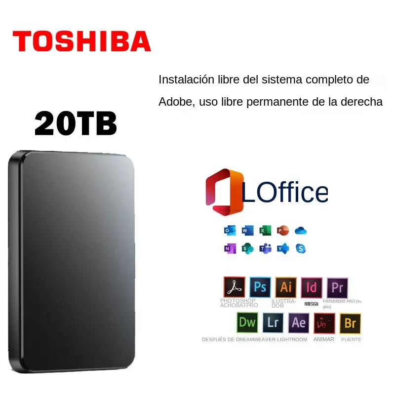 🔥Sconto del 50% su disco rigido mobile ad alta capacità da 20 TB + Office originale + Adobe gratuito