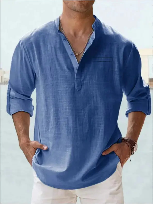 🔥【Acquista 1 e ricevi 1 gratis】【S-5XL】Camicia casual da uomo in cotone e lino a maniche lunghe