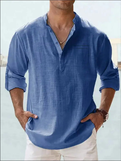 🔥【Acquista 1 e ricevi 1 gratis】【S-5XL】Camicia casual da uomo in cotone e lino a maniche lunghe