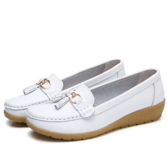 【Compre 1 e Leve 1 Grátis】【35-44】Sapatos de Couro Casuais para Mulher da Moda 2025