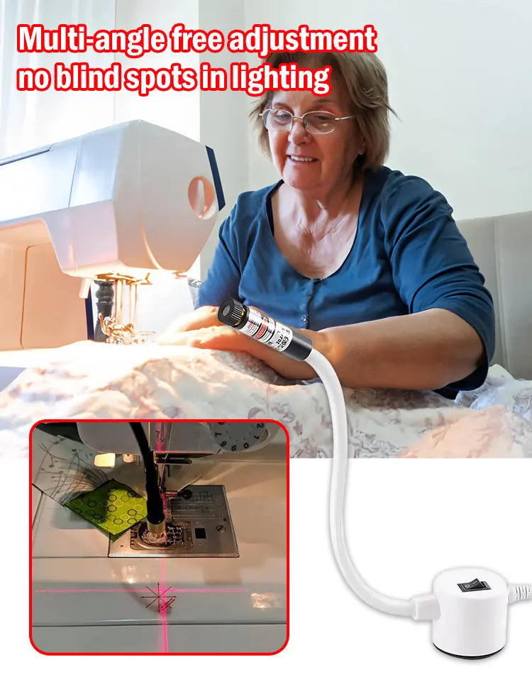🧵✨Luz laser infravermelho magnético para posicionamento de máquinas de costura.