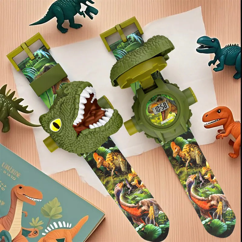 🦖Relógio de Projeção de Dinossauros para Crianças, 24 Projeções Dinâmicas + 🕰️Aprende a Ver as Horas