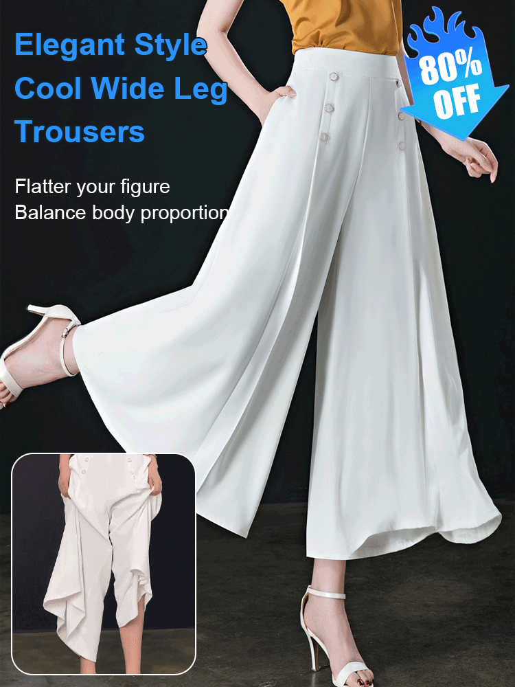 💖【M-5XL】Saia feminina moderna com drapeado, cintura subida e pernas largas