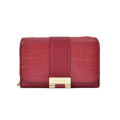 Nova carteira feminina multifuncional com estampado de crocodilo.