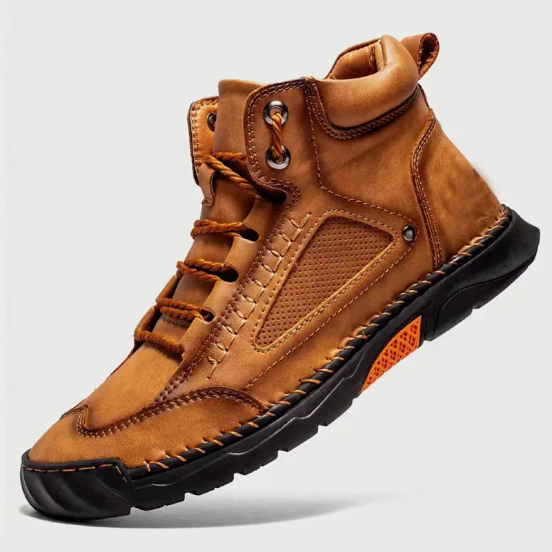💥Botas elegantes para homem com sola plana costurada à mão