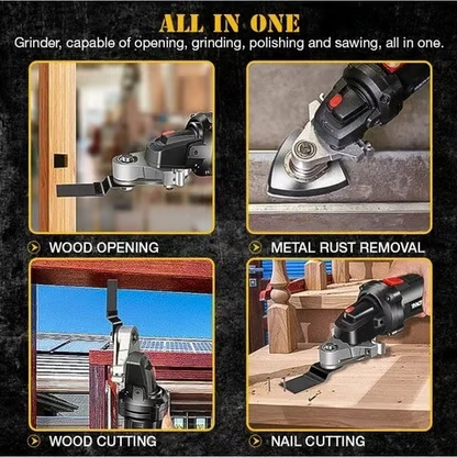 🔥Offerta 2025🎁🎁Set di convertitori per smerigliatrice angolare, adattatore per testa universale, convertitore per smerigliatrice angolare in acciaio al carbonio per multiutensile🔥🔥
