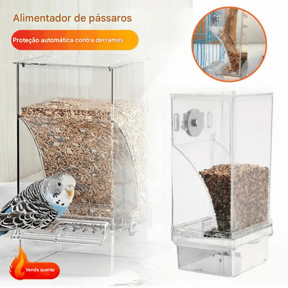 🐦Mangiatoia automatica anti-spreco per pappagalli - Perfetta per pappagalli, merli, calopsitte e altri piccoli uccelli