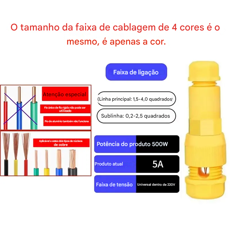 ✨【40 peças】Conector de dedal, tipo T sem tira para downlight