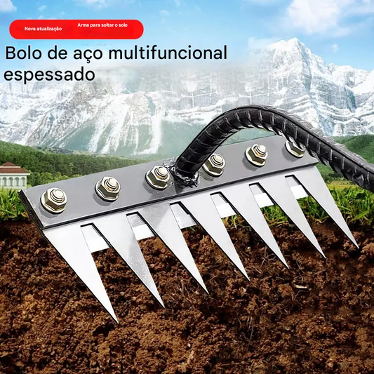 💥 ⛏️🌱Zappa per diserbo per scavare in agricoltura, coltivazione di ortaggi, strumento per dissodare il terreno, rastrello in acciaio resistente, rastrello per chiodi