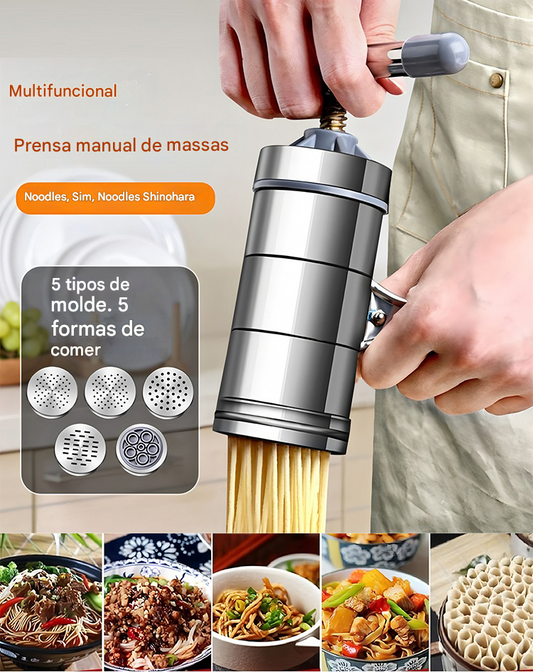 🍜💥Utensili da cucina - Macchina per la pasta manuale con cinque stampi